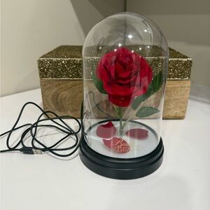 Beauty and the beast Red Rose in Glass Dome